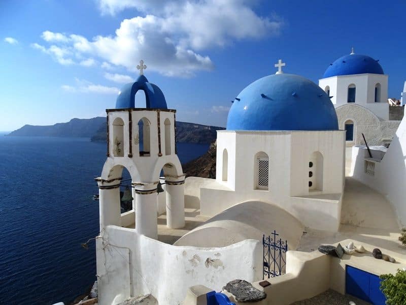 The three Domes in Oia---popular photography spot