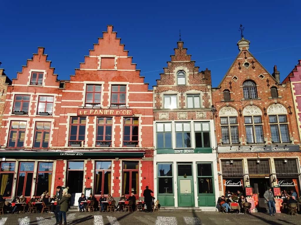traditional houses in the Market Square in Bruges