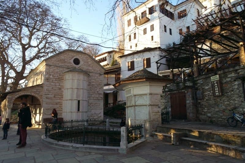 At Makrinitsa square Pelion