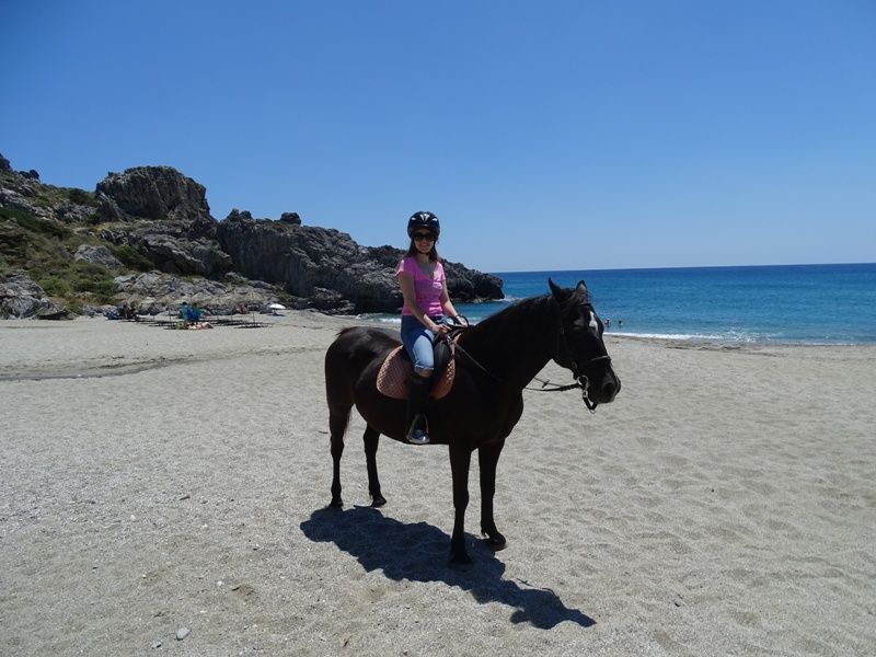 Horseback riding at Damnioni beach Crete