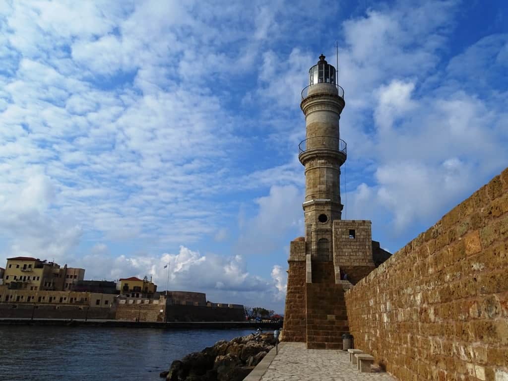 The lighthouse in the Venetian harbour - things to do in Chania Crete