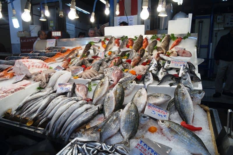 fresh fish in Varvakios market