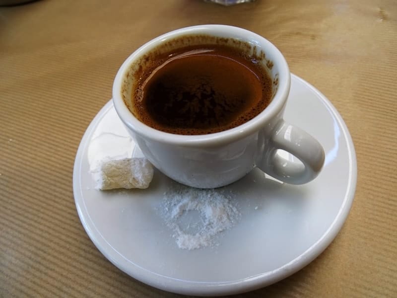 Greek coffee with loukoumi