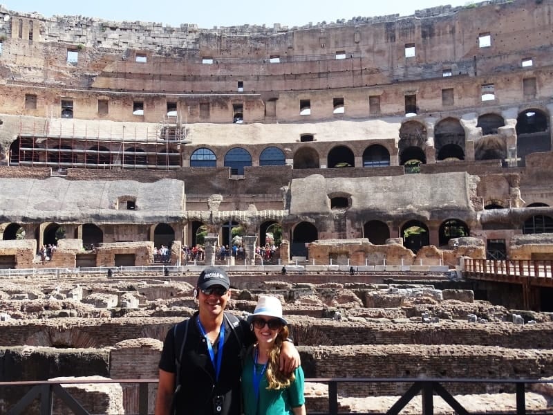 With my husband at the Colosseum