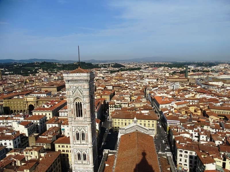 Florence from above- Giotto's Bell tower as seen from the Cupola