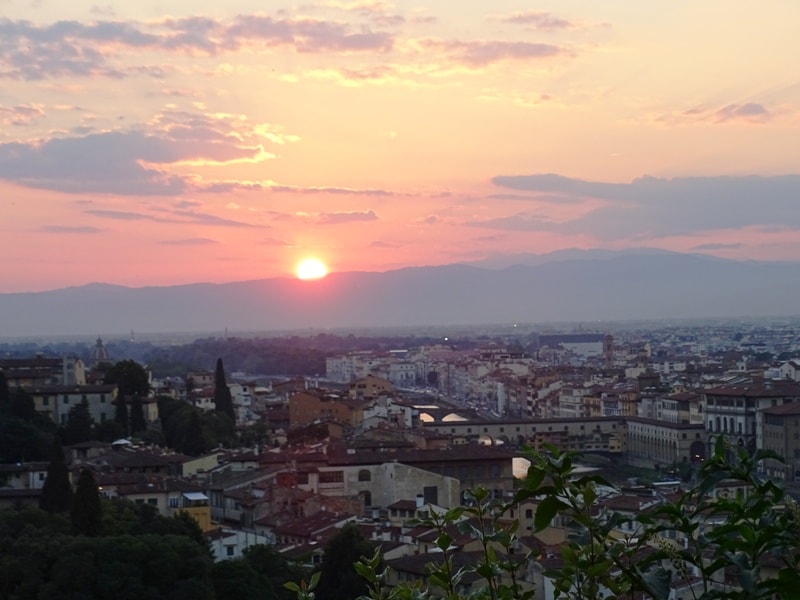 sunset from Piazzele Michelangelo in Florence