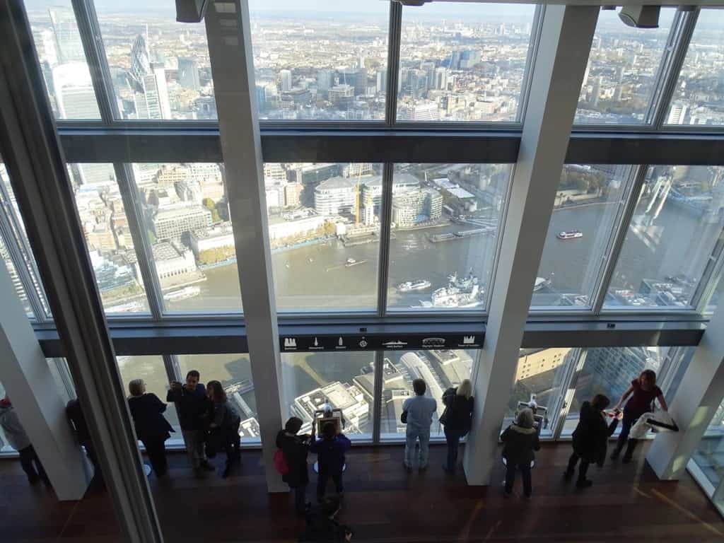 the indoor viewing gallery at the Shard