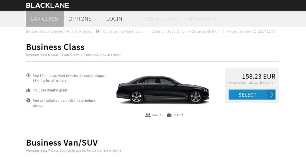 how to book an airport transfer with Blacklane 1