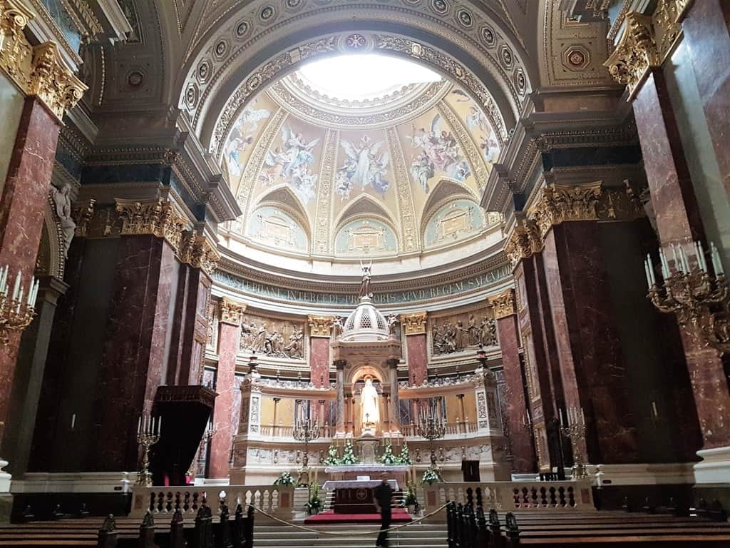 inside St. Stephen's Basilica -3 days in Budapest