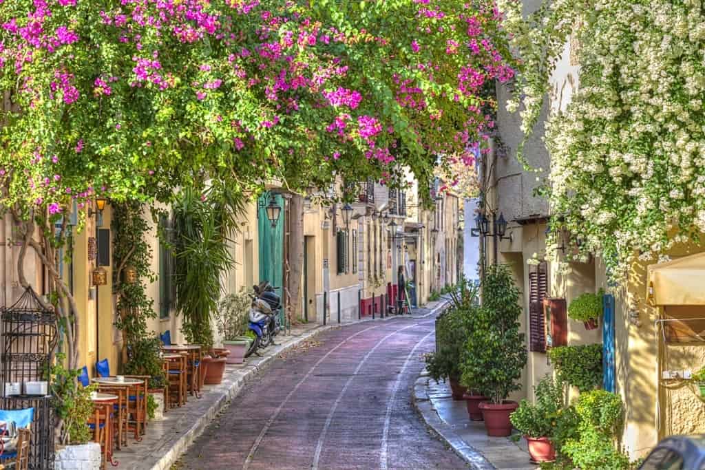 Traditional houses in Plaka - a 3 day Athens itinerary