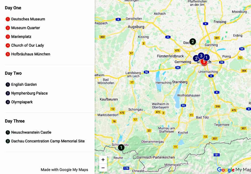 travel plan for munich