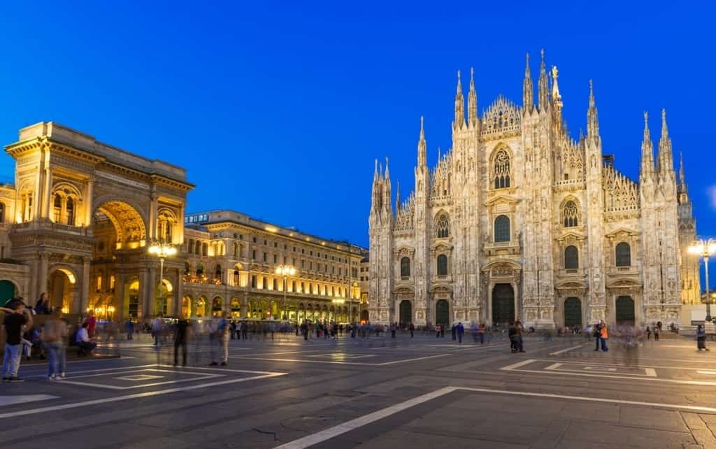 Night view of Milan Cathedral - One day in Milan