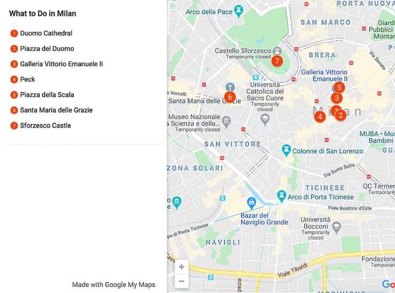 One day in Milan itinerary - travelpassionate.com