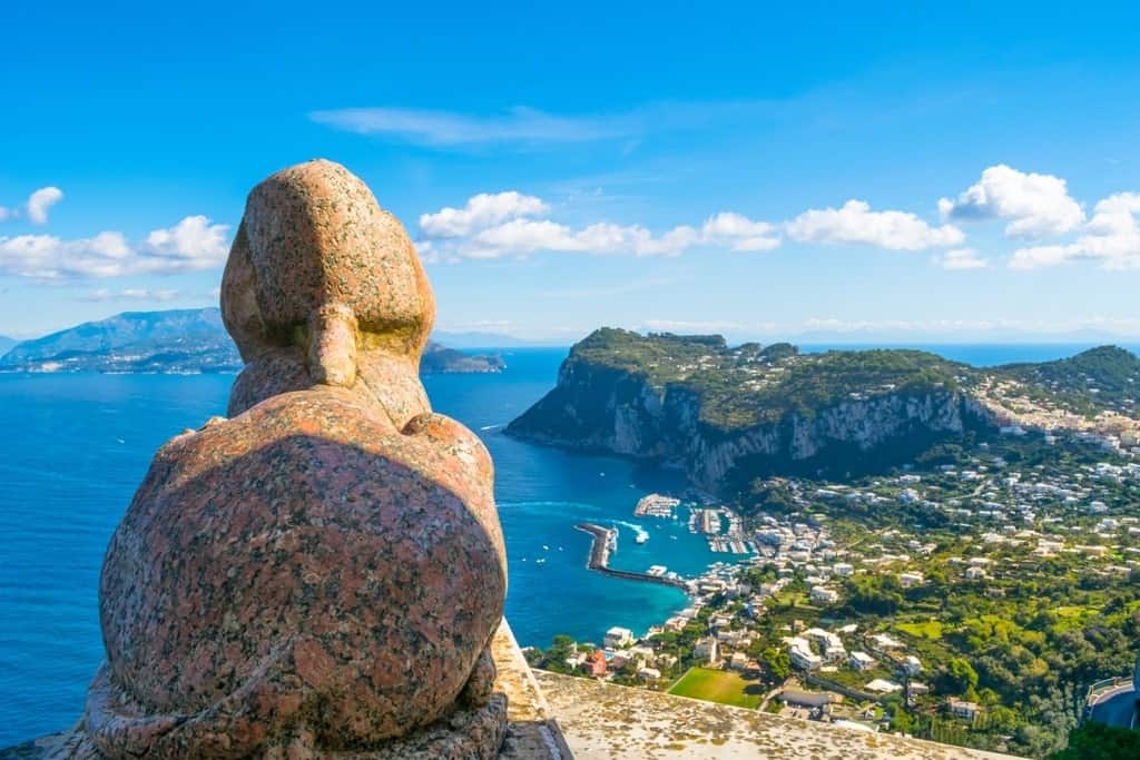 Beautiful view of Capri island from Villa San Michele - Anacapri