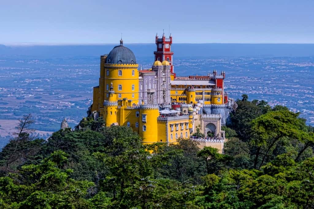 Panoramic view of the Pena Palace.Sintra, Portugal - Image-min | travelpassionate.com