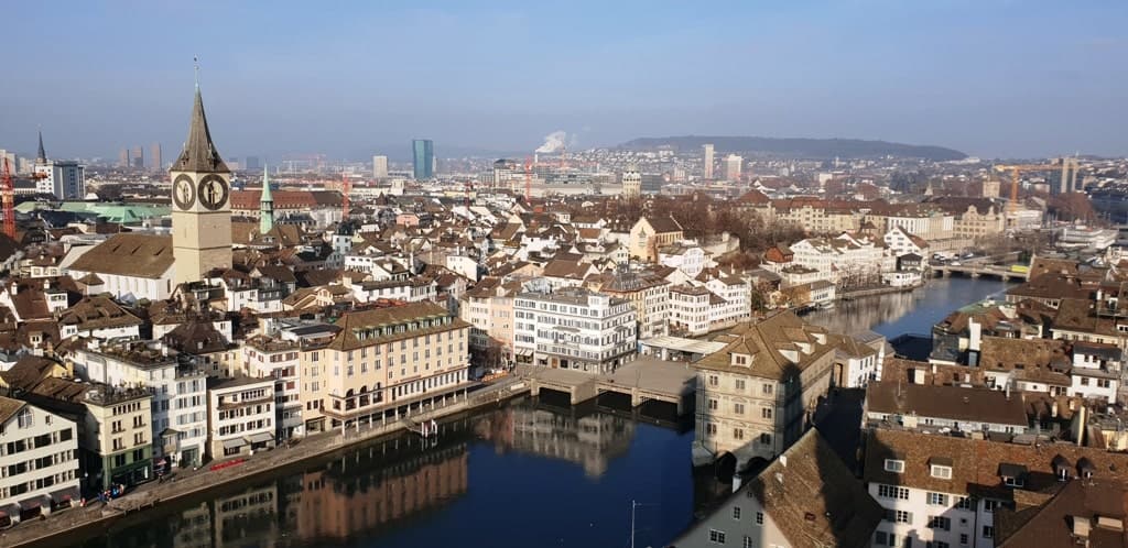 The view from Grossmünster in Zurich - 2 days in Zurich in winter