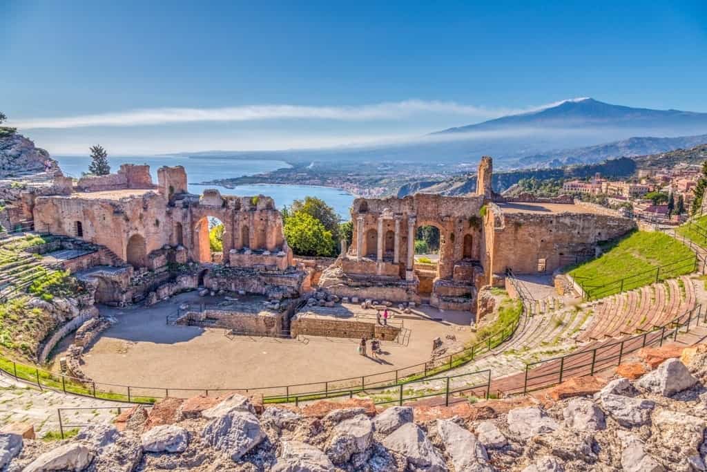 Ancient Greek Theater in Taormina - sicily in winter itinerary