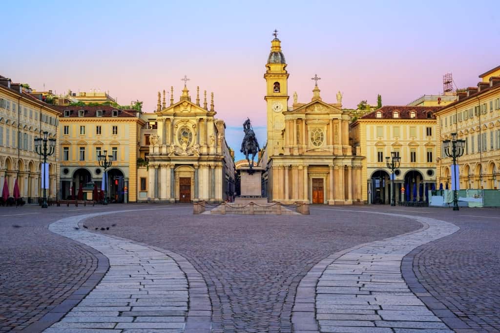 San Carlo square in Torino - Italy in winter