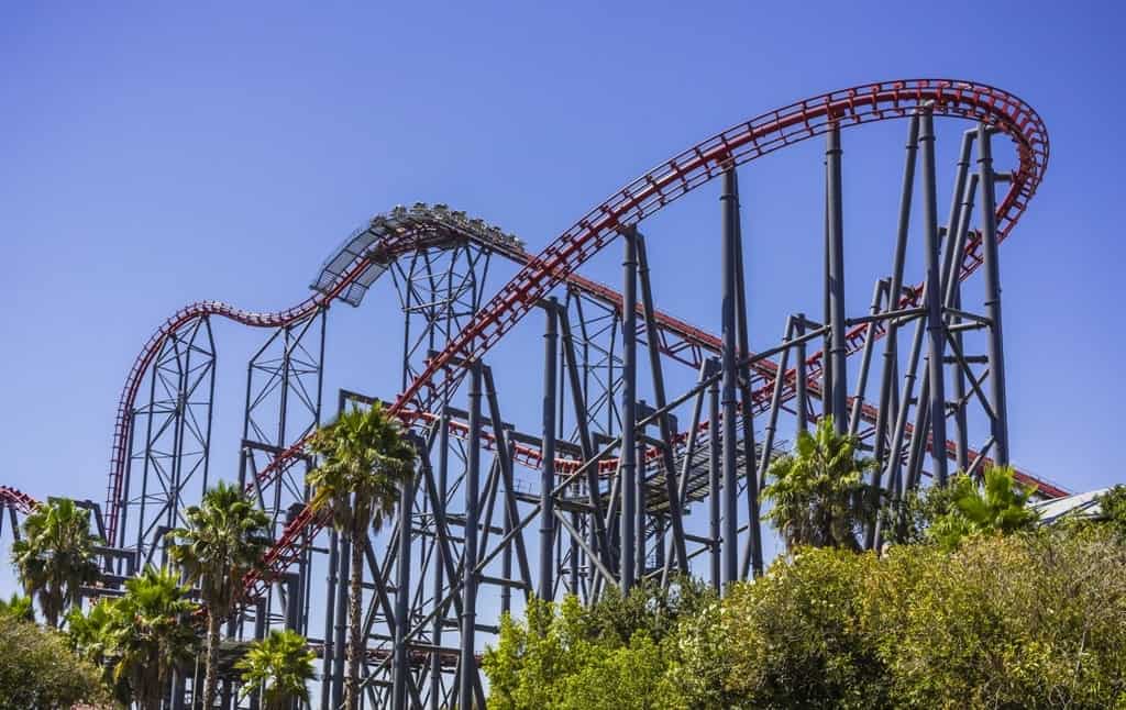 thrill ride in Six Flags - 2 days in LA