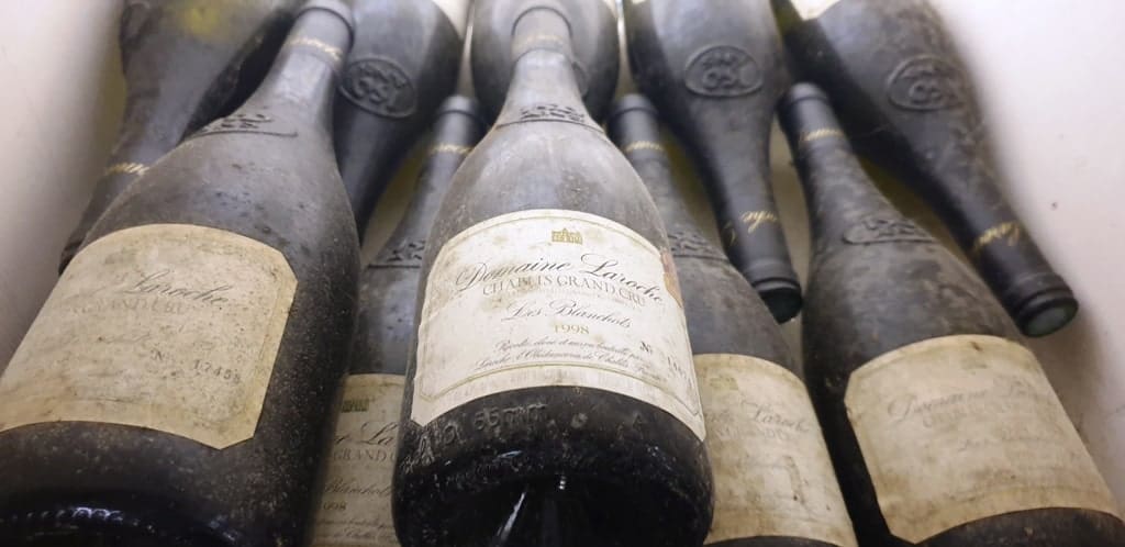 Domaine Laroche - bottles of Chablis aging 