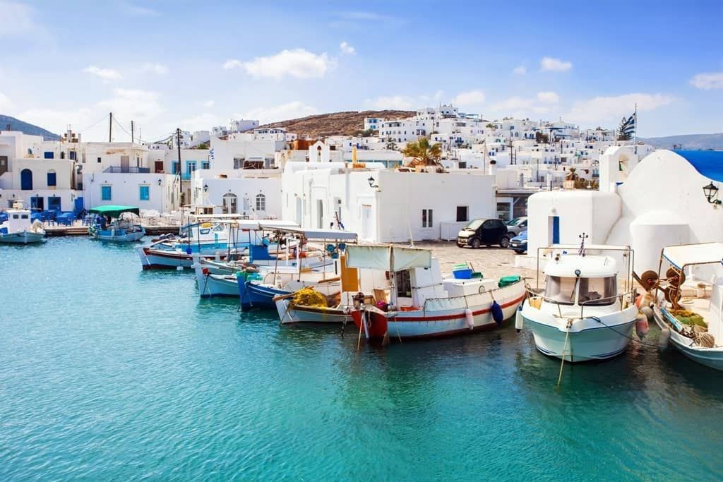 Beautiful Naousa Village Paros Island Cyclades Greece Image Min 