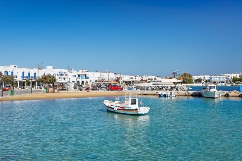 the port of Antiparos island - Greek island hopping