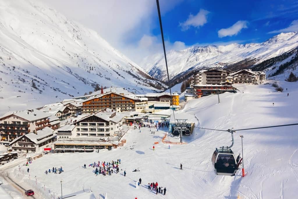 Mountain ski resort Obergurgl Austria - countries to visit in December in Europe