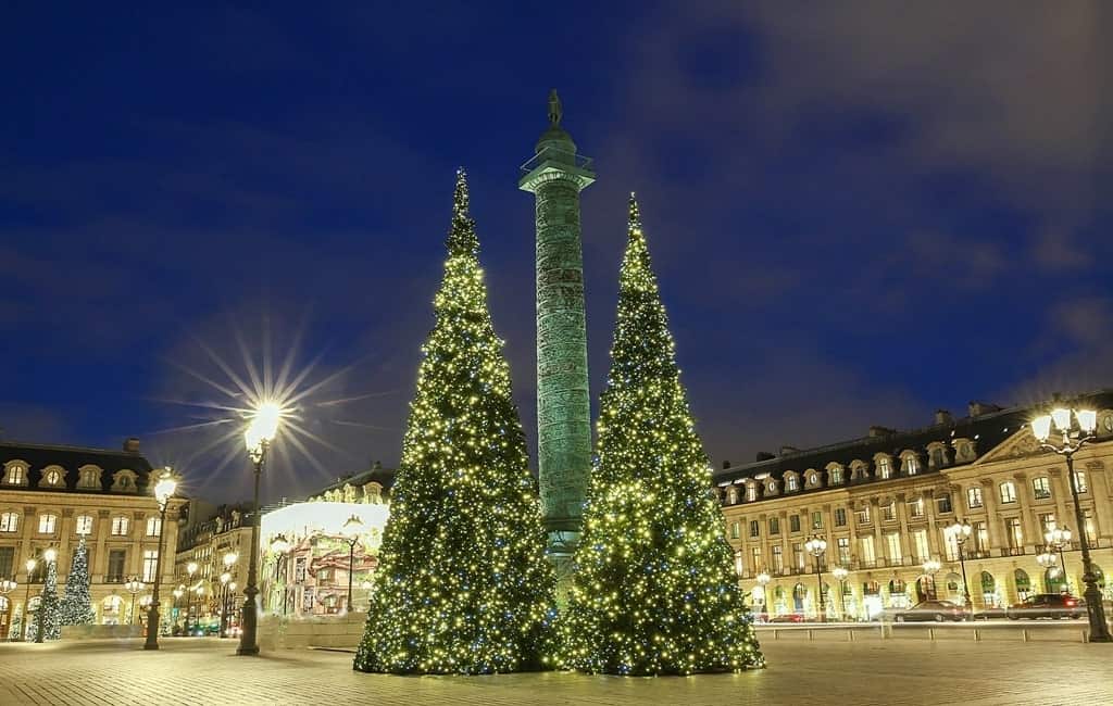 Paris in winter - place Vendome decorated for Christmas