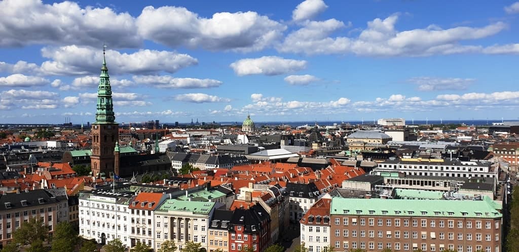 view from the tower of Christiansborg Palace
