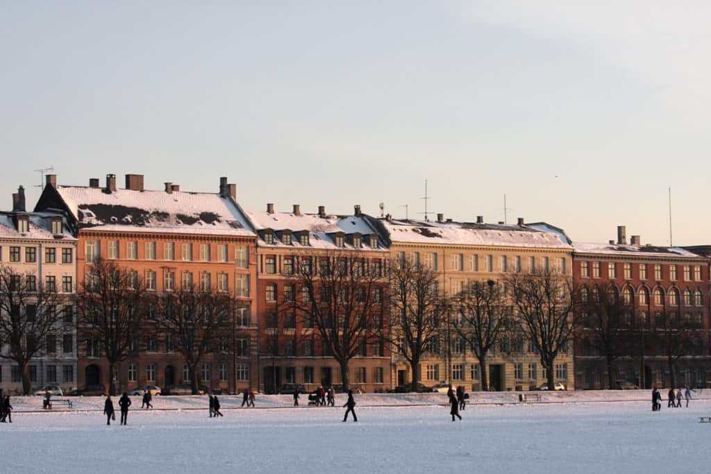 ice skating in Copenhagen in winter