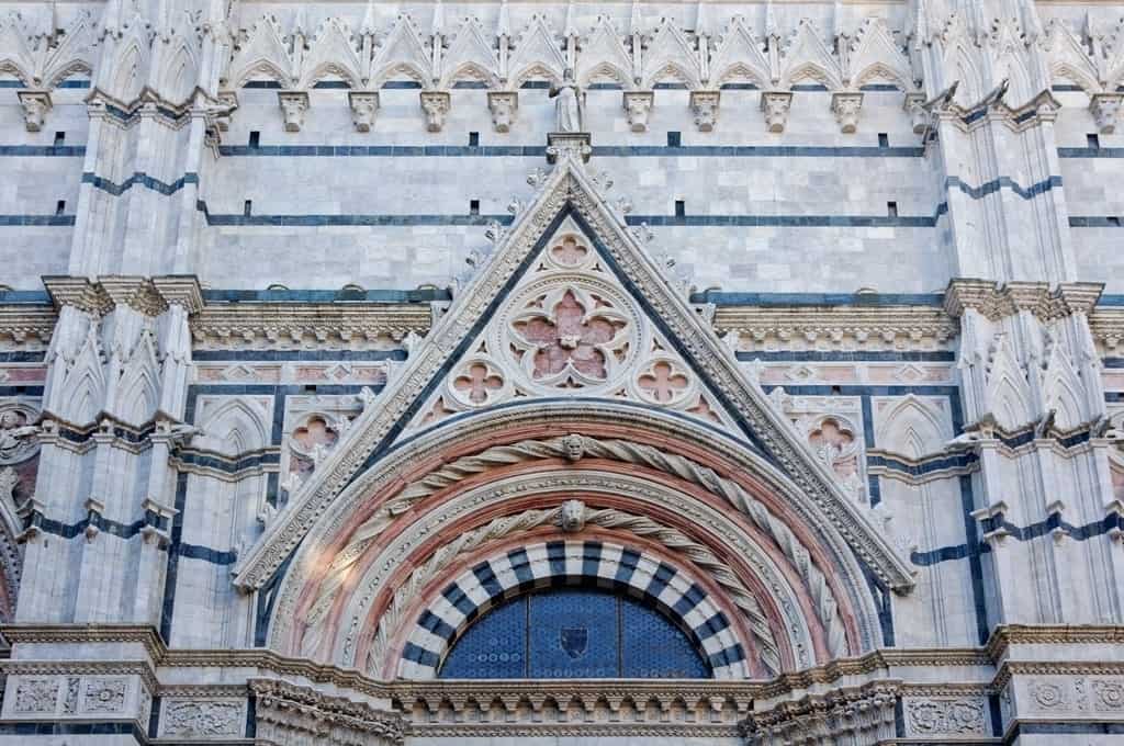 The entrance to the Baptistery, Siena