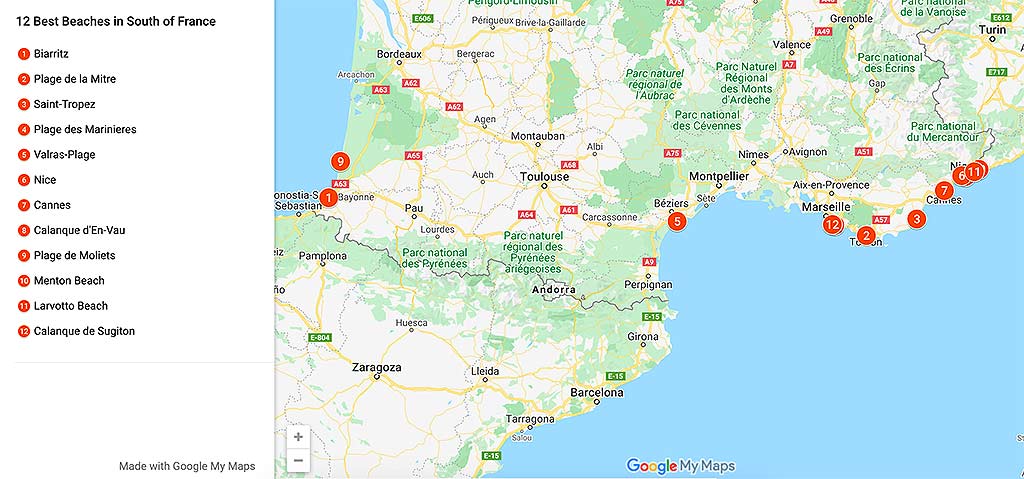 Map Of South West France Coast Best Beaches In South Of France - Travel Passionate