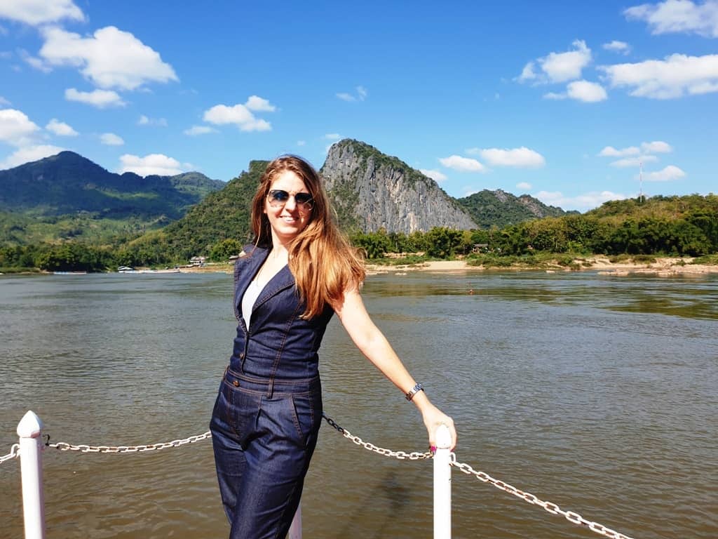 cruising the Mekong in Luang Pranang Laos