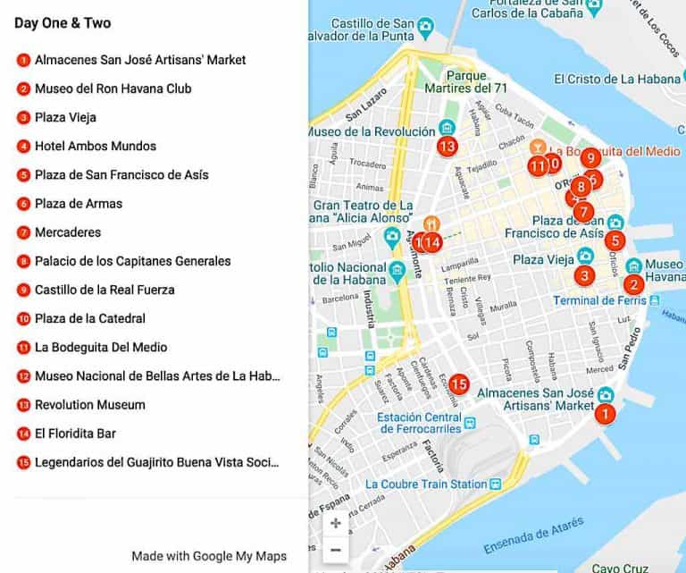 havana trip plan