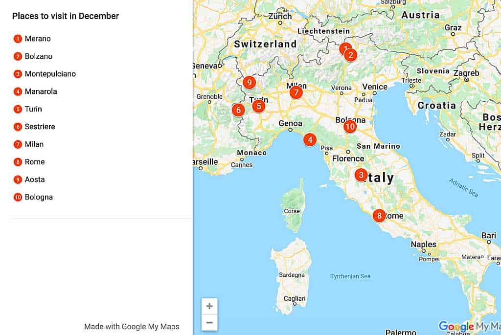 italy tourism in december