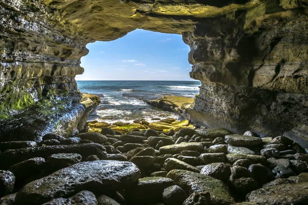 rock cave at the sea in La Jolla 