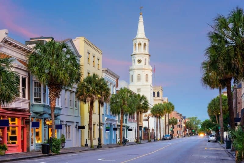 Charleston, South Carolina Warm places in the Us in November