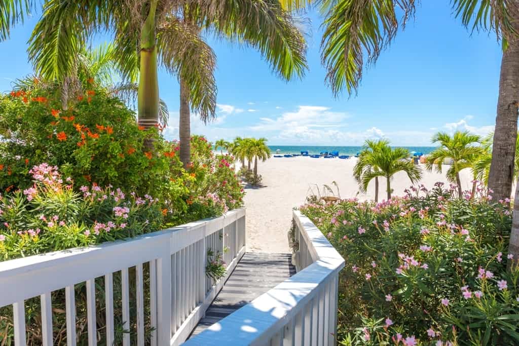 Boardwalk to a beach in St. Pete, Florida, USA
