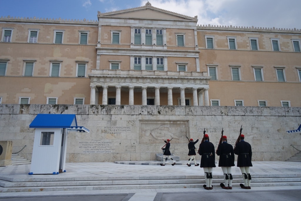 Changing of the guard in front of the Parliament building - 2 days in Athens