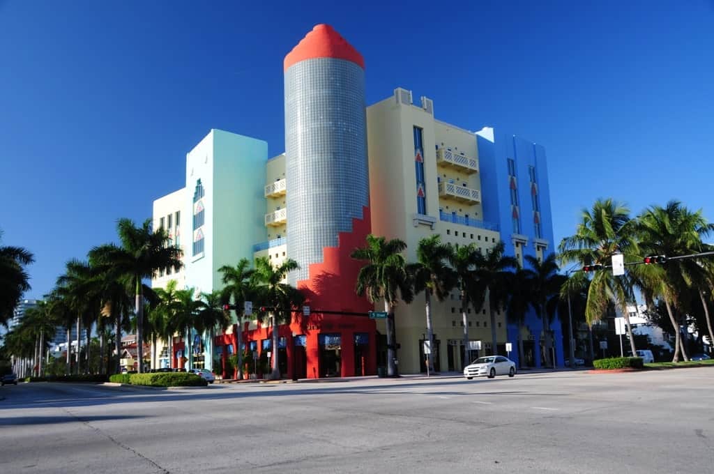 Art Deco buildings in Ocean Drive Miami 