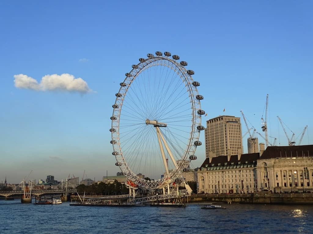 View of London Eye from Westminster Bridge - two days in London