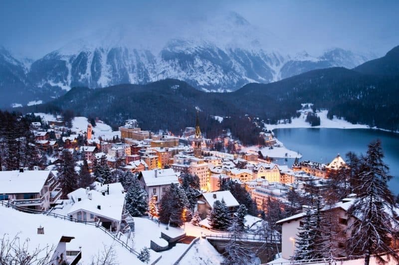 St Moritz in winter -best places to visit in switzerland