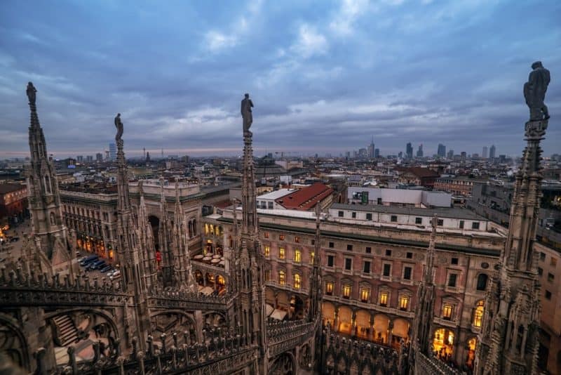 View from Duomo - Milan in winter