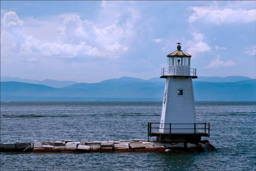 Lake Champlain Lighthouse in Burlington Vermont - Weekend getaways in New England