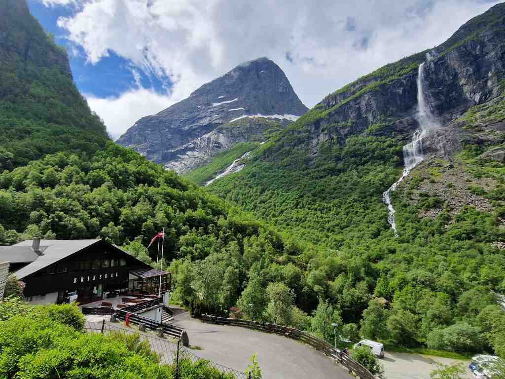 Wooden building - Briksdal glacier in Norway