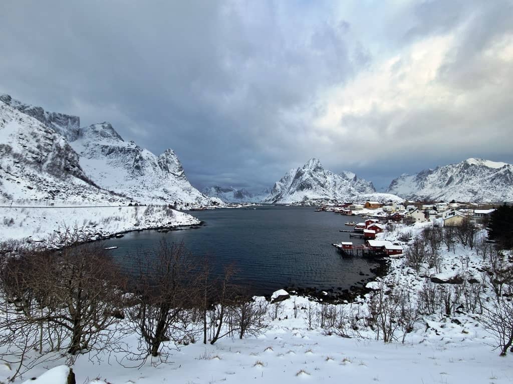 amazing winter landscape in the Lofoten islands