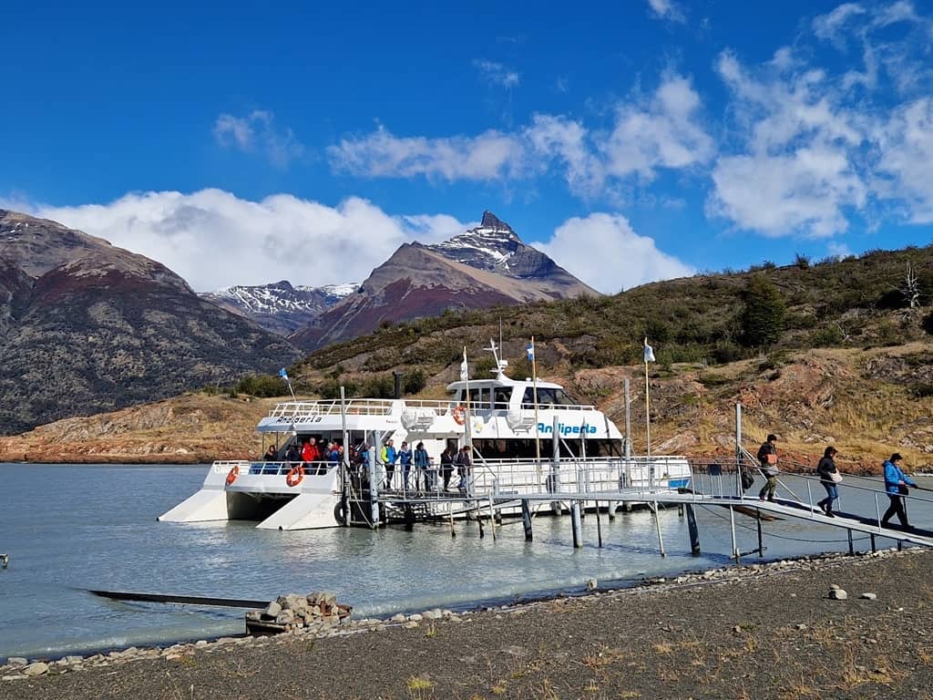 Boat at the Perito Moreno Glacier