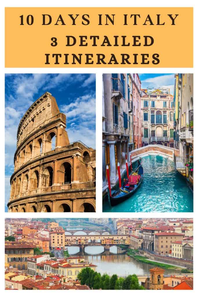 Spending 10 days in Italy and looking for the perfect itinerary?  Find here 3 comprehensive 10 day Italy itineraries for the perfect Italy trip.
