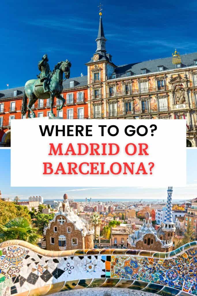 Wondering whether to visit Madrid or Barcelona?  I will help you decide which is better for you to visit Madrid or Barcelona.